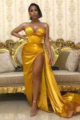 Glamorous Long Prom Dress With Split On Sale Sweetheart