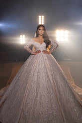 Gorgeous A-line Off-the-shoulder V-neck Wedding Dress With Lace