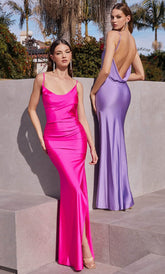 Cowl Neck Ruched Evening Gown