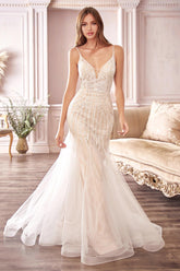 Long Formal Mermaid Style Wedding Gown