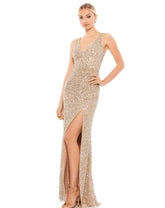 Prom Long Sleeveless High Slit Gown