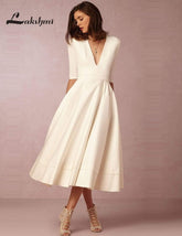 Robe de mariée vintage à manches mi-longues Baoleely 2025