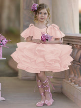 Ball-Gown/Princess Tulle Knee-length Birthday Flower Girl Dress