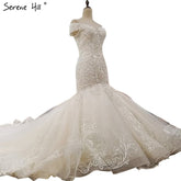 Off Shoulder Sexy High-end Custom Wedding Dresses Mermaid Luxury Crystal Sequined Vintage Bride Gown