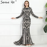 Robe de soirée sirène musulmane à manches longues, robe de soirée LA6196