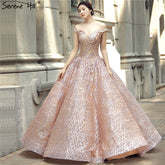 Off Shoulder Vintage High-end Sparkle Wedding Dresses Wedding Gown