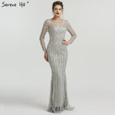 Long Sleeves Sparkly Evening Dresses Mermaid Diamond Beading Evening Gown LA6591