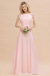 Romantic Sleeveless aline Bridesmaid Dress Garden Floor Length Simple Wedding Dress