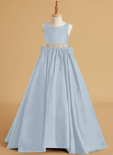 Ball-Gown/Princess Satin Sweep Train Flower Girl Dress