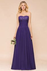 Sweetheart Chiffon Garden Bridesmaid Dress Strapless Party Dress