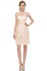 Sweetheart Strapless Ruffles Chiffon Aline Short Homecoming Dress