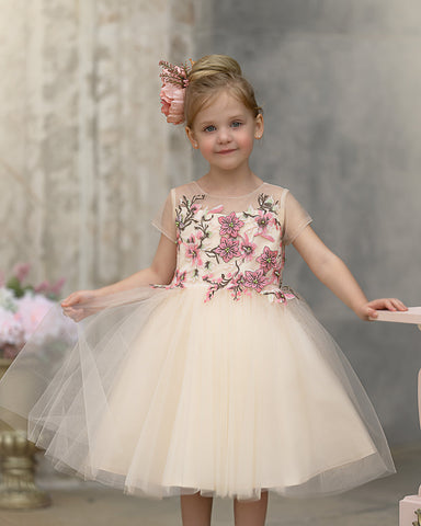 A-line Tulle Knee-length Flower Girl Dress