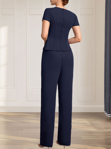 Separates Jumpsuit/Pantsuit V-Neck Floor-Length Chiffon Mother of the Bride Dress