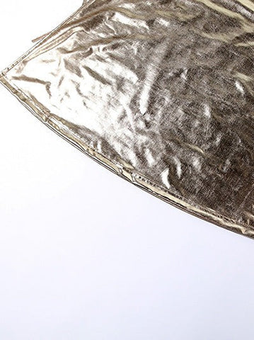 Metallic Coated Deep Neck Backless Evening Dress