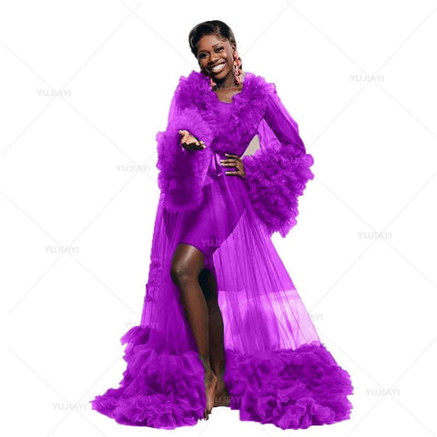 Bridal ball dress shooting fluffy tulle robe pregnant woman wedding party dress