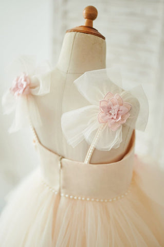 Ball-Gown/Princess Satin Tulle Floor-length Dress