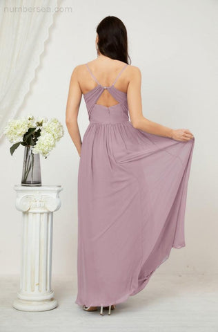 Vestidos de dama de honor con cuello alto Baoleely, de gasa, largos, corte en A, vestido formal de fiesta para boda, fiesta de noche 2801 