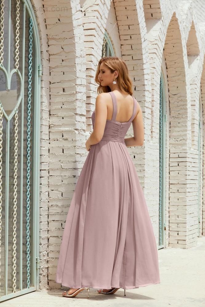 Halter Bridesmaid Dresses Formal Cocktail Prom Gown 28015