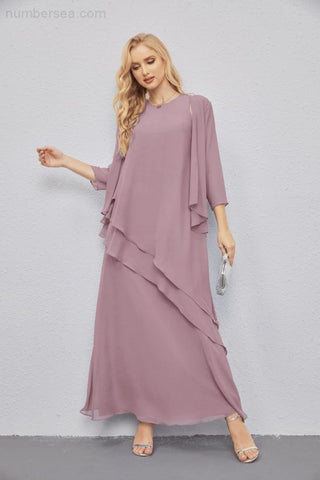 Mother of Bride Dresses with Open Front Lightweight Cardigan Formal Prom Gown  28081