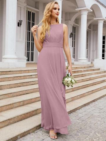 Baoleely Bridesmaid Dresses for Wedding Ruffles Long Formal Prom Gowns 28039