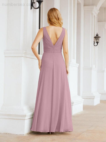 Baoleely Bridesmaid Dresses for Wedding Ruffles Long Formal Prom Gowns 28039
