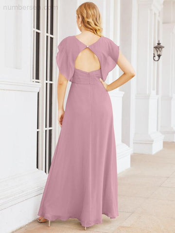 Sunnderly Bridesmaid Dresses Cape Formal Prom Dress Open Back Gowns for Mother of The Bride SY28058