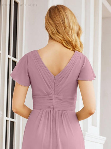 Baoleely Formal Prom Gowns for Mother of The Bride Cap Sleeves Bridesmaid Dress 28047