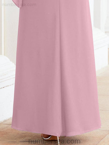 Vestido largo de fiesta formal Sunderly para la madre de la novia con capa de volantes SY28026