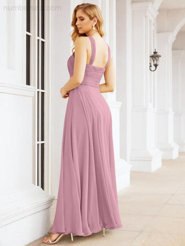 Baoleely Crisscross Halter Bridesmaid Dresses for Party Wedding Evening Prom Maxi Ball Gowns 28053