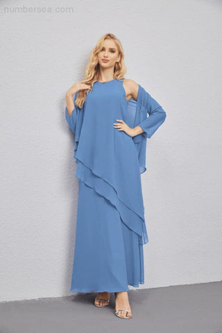 Mother of Bride Dresses with Open Front Lightweight Cardigan Formal Prom Gown  28081