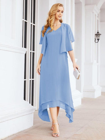 Sunnderly Two-Piece A-line Mother of The Bride Dress Formal Party Gown Dress SY28073