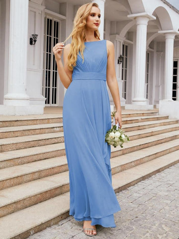 Baoleely Bridesmaid Dresses for Wedding Ruffles Long Formal Prom Gowns 28039