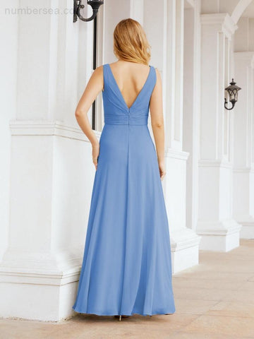 Baoleely Bridesmaid Dresses for Wedding Ruffles Long Formal Prom Gowns 28039