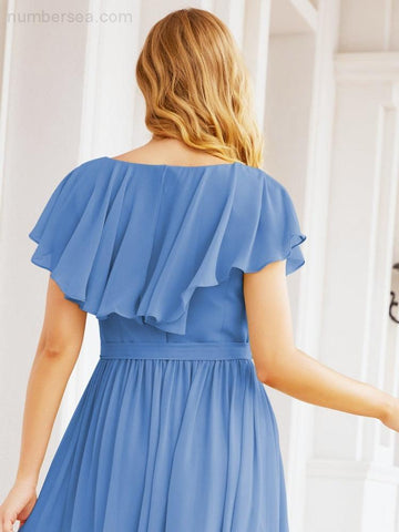 Robes de demoiselle d'honneur à manches flottantes, robes de soirée formelles, robes de bal 28044 