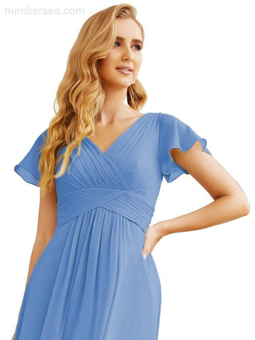 Baoleely Formal Prom Gowns for Mother of The Bride Cap Sleeves Bridesmaid Dress 28047