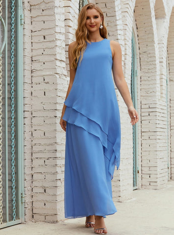 Robe longue en mousseline grande taille pour la mère de la mariée, robe de demoiselle d'honneur de bal de fin d'année SY28019