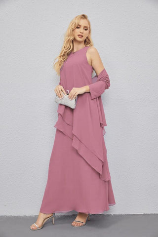 Mother of Bride Dresses with Open Front Lightweight Cardigan Formal Prom Gown  28081