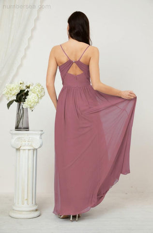 Vestidos de dama de honor con cuello alto Baoleely, de gasa, largos, corte en A, vestido formal de fiesta para boda, fiesta de noche 2801 