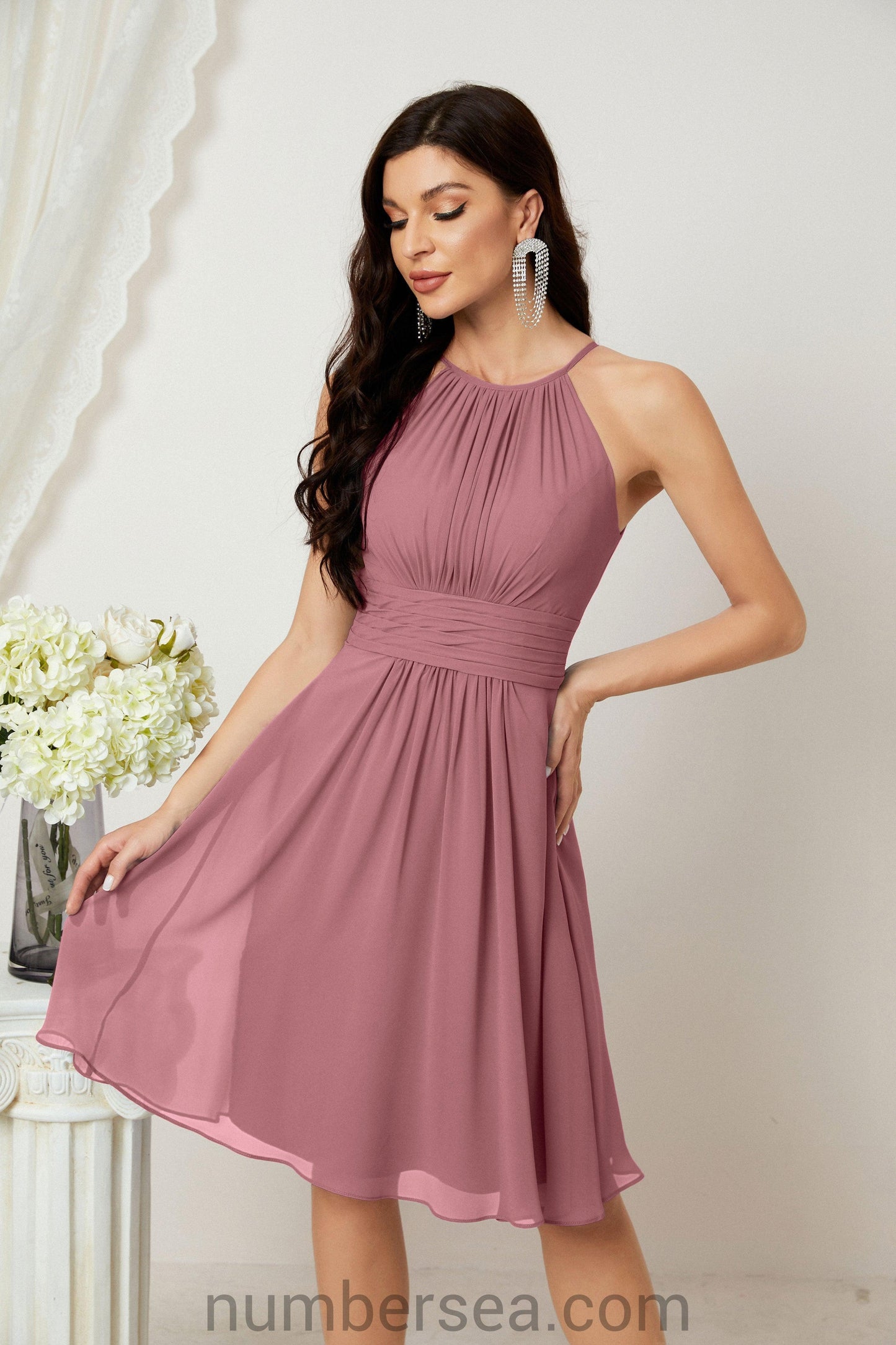 Halter Homecoming Dresses Formal Evening Party Cocktail Dress 28011