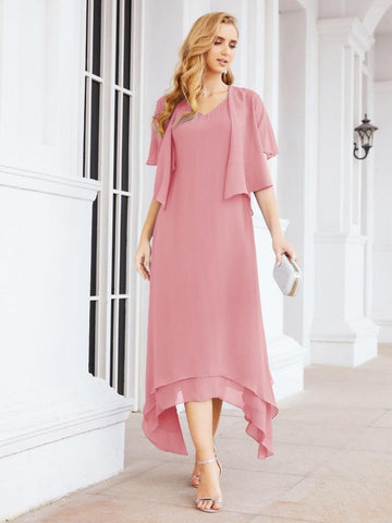 Sunnderly Two-Piece A-line Mother of The Bride Dress Formal Party Gown Dress SY28073