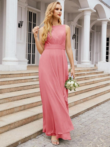 Baoleely Bridesmaid Dresses for Wedding Ruffles Long Formal Prom Gowns 28039