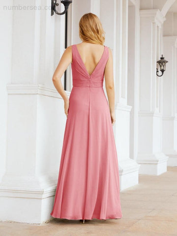 Baoleely Bridesmaid Dresses for Wedding Ruffles Long Formal Prom Gowns 28039