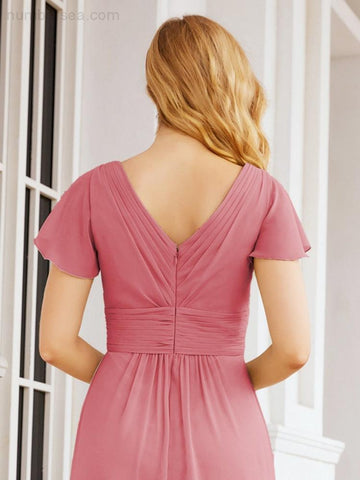 Baoleely Formal Prom Gowns for Mother of The Bride Cap Sleeves Bridesmaid Dress 28047