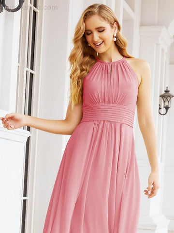 Baoleely Keyhole Bridesmaid Dresses Sleeveless Formal Evening Party Prom Gowns 28043