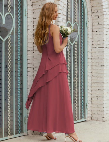 Robe longue en mousseline grande taille pour la mère de la mariée, robe de demoiselle d'honneur de bal de fin d'année SY28019