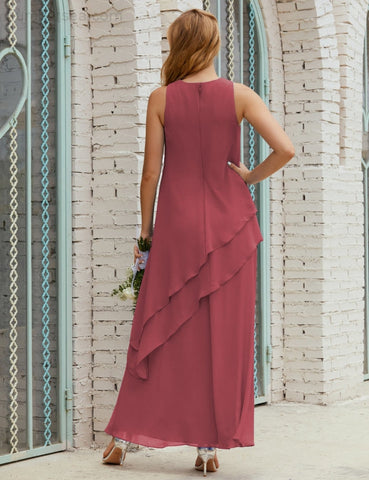 Robe longue en mousseline grande taille pour la mère de la mariée, robe de demoiselle d'honneur de bal de fin d'année SY28019