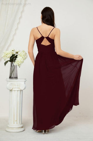 Vestidos de dama de honor con cuello alto Baoleely, de gasa, largos, corte en A, vestido formal de fiesta para boda, fiesta de noche 2801 