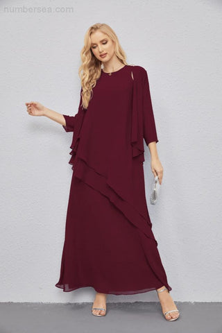 Mother of Bride Dresses with Open Front Lightweight Cardigan Formal Prom Gown  28081