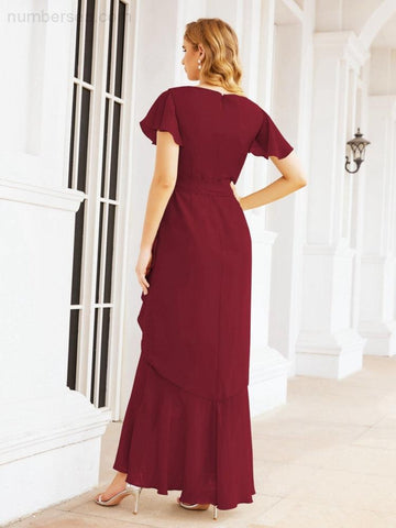 Baoleely Ruffled Bridesmaid Dresses Mermaid Formal Violin Evening Party Prom Gowns 28042