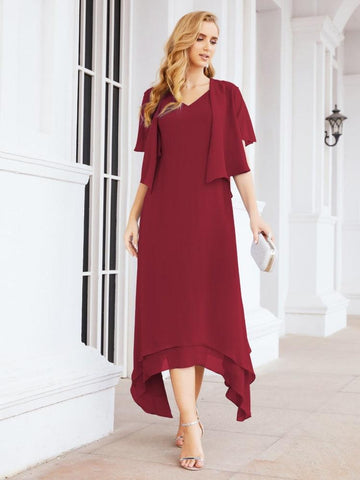 Sunnderly Two-Piece A-line Mother of The Bride Dress Formal Party Gown Dress SY28073